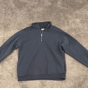 Cotton On Men's Dark Blue Zip-Up Sweater